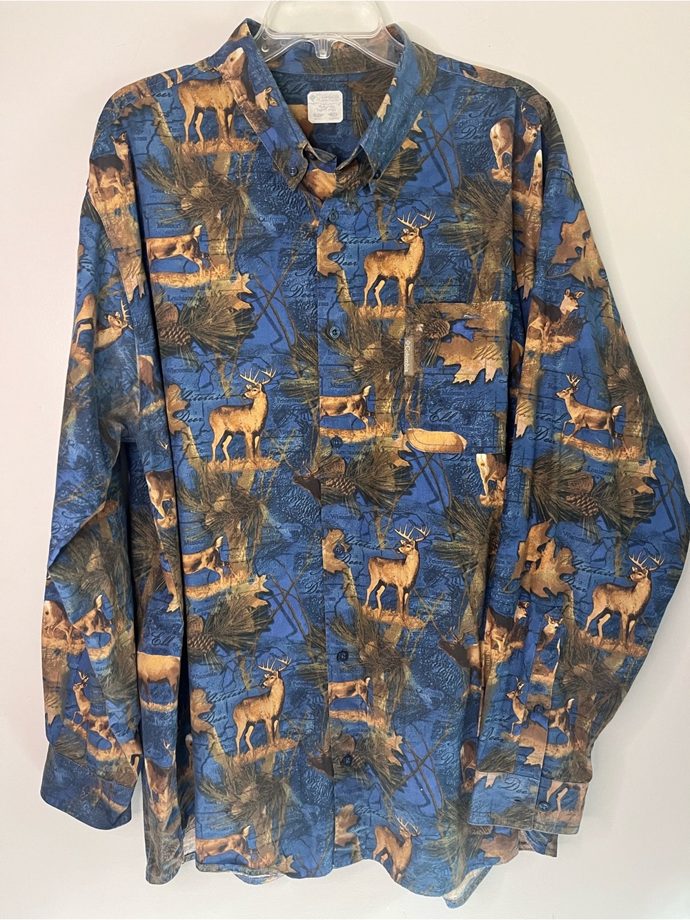Columbia PHG Pro Hunting Gear Whitetail Deer Button Down Print Shirt Jacket